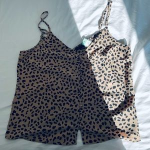 Sanctuary Leopard Print Button Tank Blouse